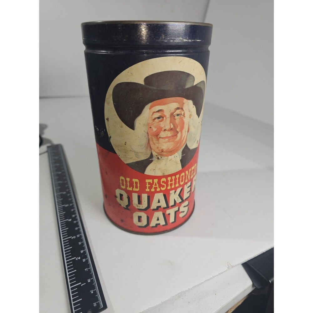 Limited Edition Vintage Old Fashioned Quaker Oats Tin Can 1982